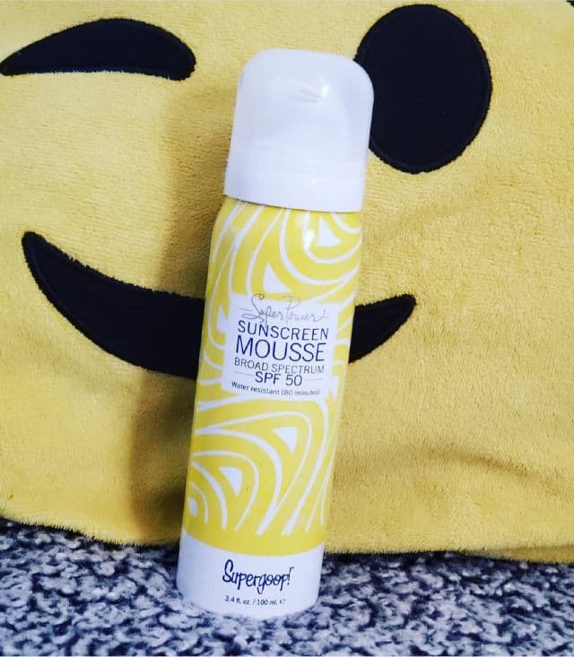Supergoop! Super Power Sunscreen Mousse Broad Spectrum SPF 50 review photo by amhyreviews