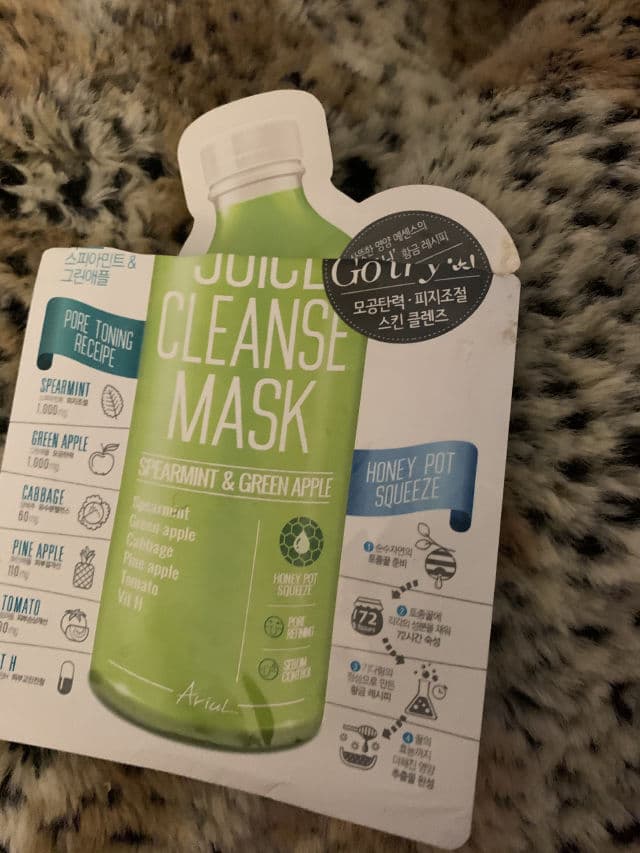 Ariul spearmint & green apple juice cleanse mask review photo by ashysaurusrex