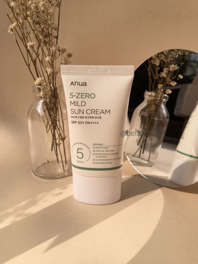 ANUA 5-Zero Mild Sun Cream SPF50+ PA++++ review photo by belskincare