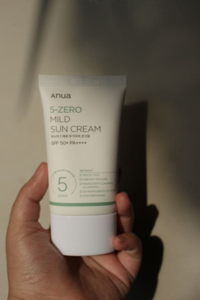 ANUA 5-Zero Mild Sun Cream SPF50+ PA++++ review photo by byblume