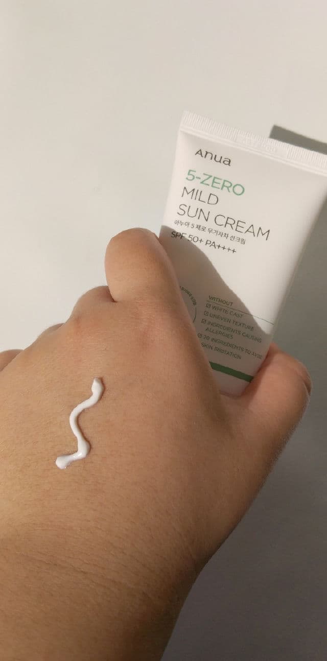 ANUA 5-Zero Mild Sun Cream SPF50+ PA++++ review photo by byblume