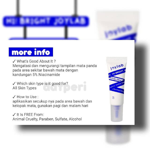 Joylab Hi! Bright Eye Gel Creme review photo by datperi