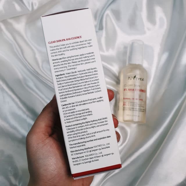 ISNTREE Chestnut AHA 8% Clear Essence review photo by ennskincare