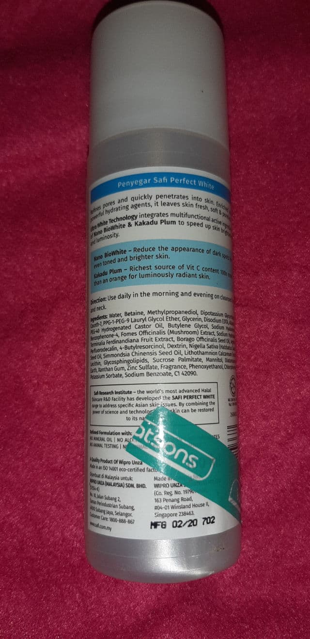 Safi Perfect White Toner  review photo by franciscafl