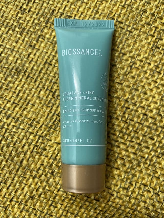 Biossance Squalane + Zinc Sheer Mineral Sunscreen SPF 30 PA +++ review photo by farnaz