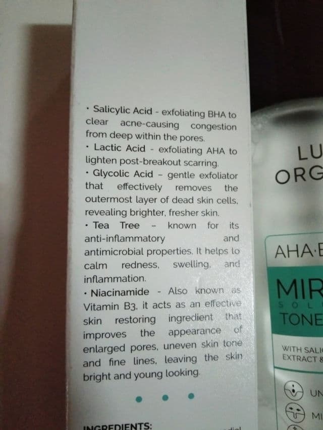 Luxe Organix Miracle Toner AHA/BHA Pore Clarifying Treatment review photo by frnzcelestial