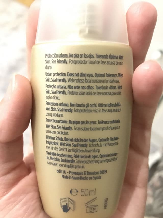 ISDIN Fotoprotector Fusion Water Urban SPF 30 review photo by j9skincare