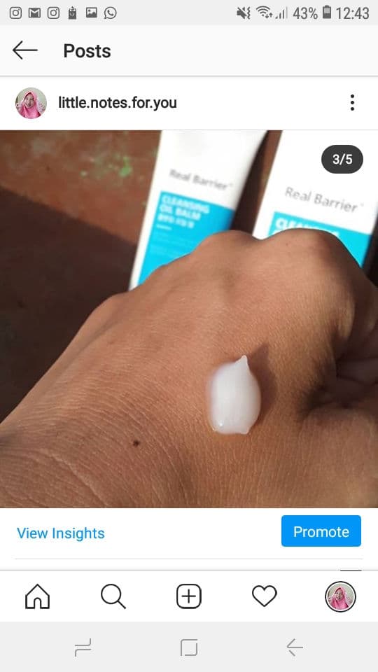 Real Barrier Cleansing Oil Balm review photo by littlenotesforyou