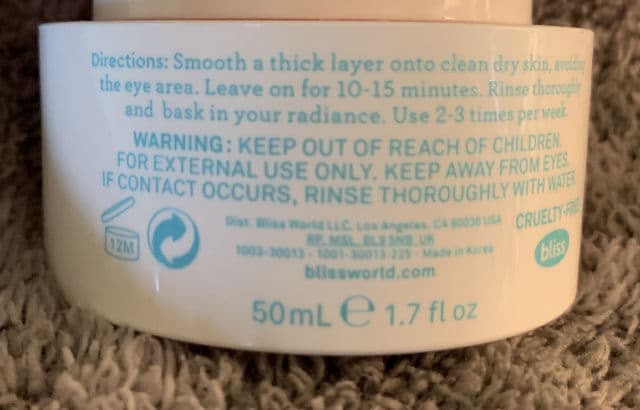 Bliss Mighty Marshmallow Brightening Mask review photo by lizziemichelle