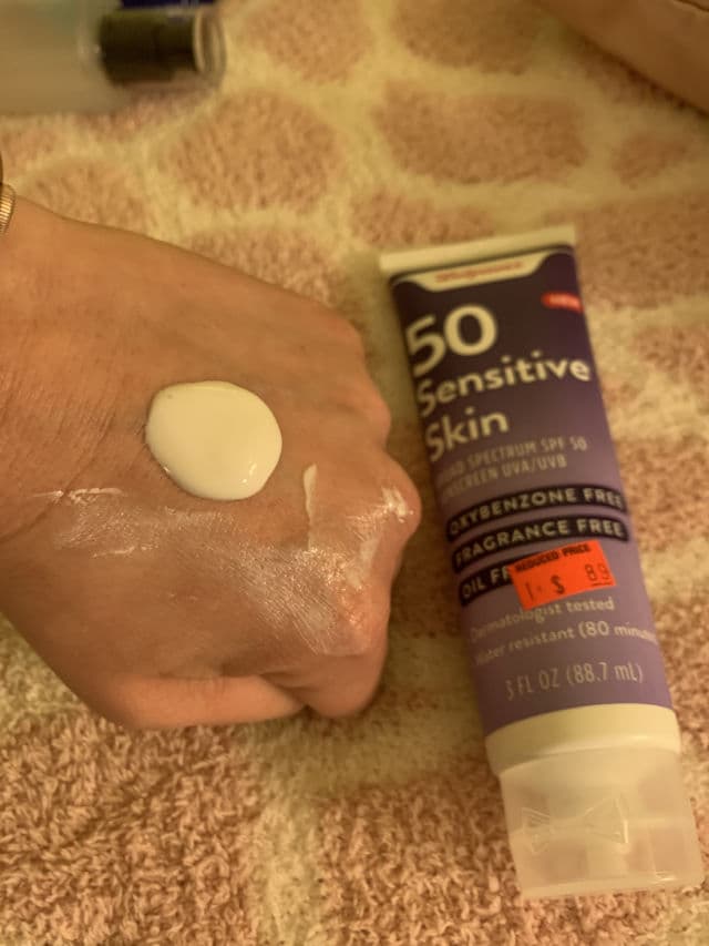 Walgreens Sensitive Sunscreen Lotion SPF 50 review photo by lizziemichelle