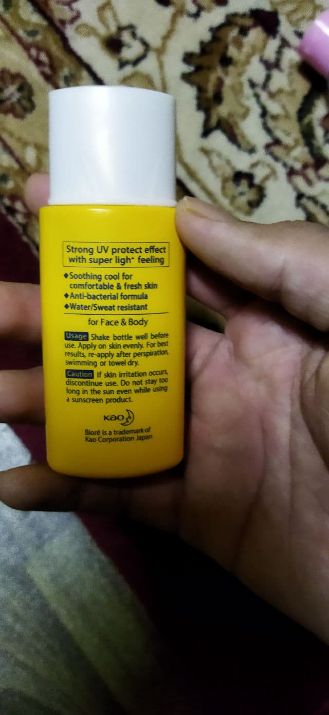 Biore UV Sunscreen Perfect Protect Milk Cool SPF50+ PA+++ review photo by askinsofr 