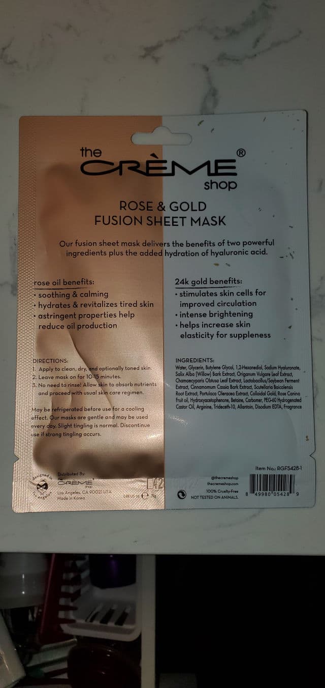 The Creme Shop Rose & Gold Fusion Sheet Mask review photo by mjmathiesen32