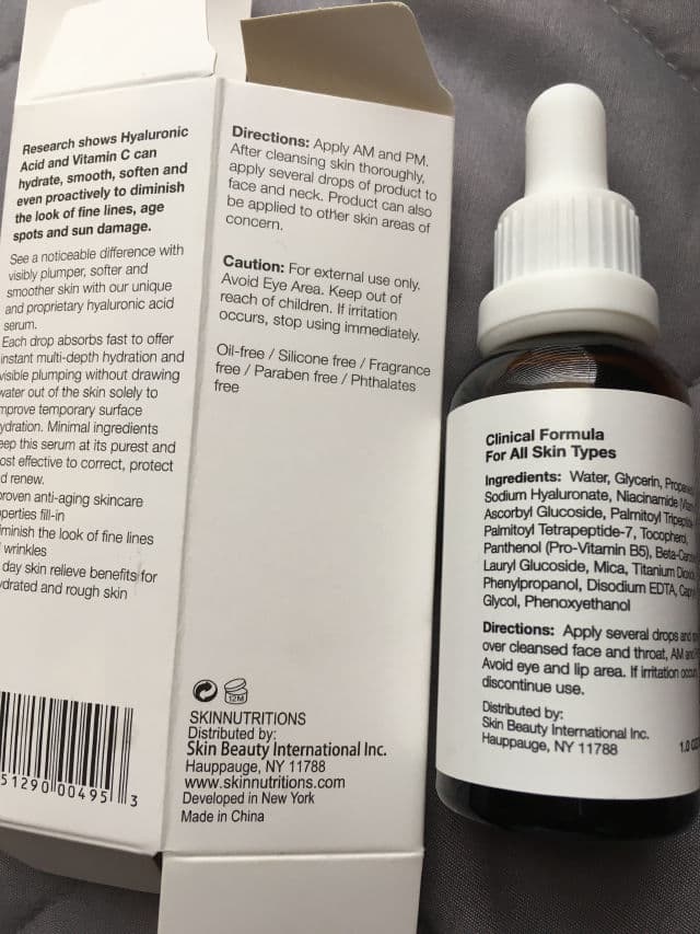 Skin Nutritions Hyaluronic Acid 1% + Vitamin C Serum review photo by moonlite