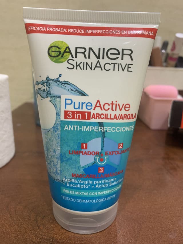 Garnier Pure Active 3in1 Clay Wash Scrub Mask Oily Skin review photo by n6taalia
