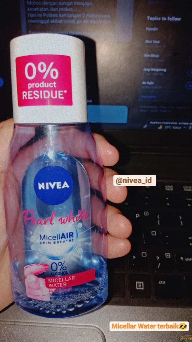 Nivea Pearl White MicellAIR Skin Breathe Micellar Water review photo by novikaglorysiregar