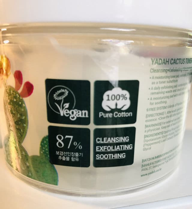 Yadah Cactus Toner Pads review photo by sarahlovesskincare