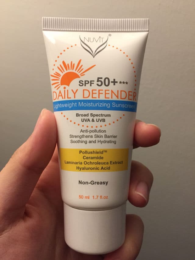 NUViT Daily Defender Lightweight Moisturizing Sunscreen SPF 50+ review photo by shazle