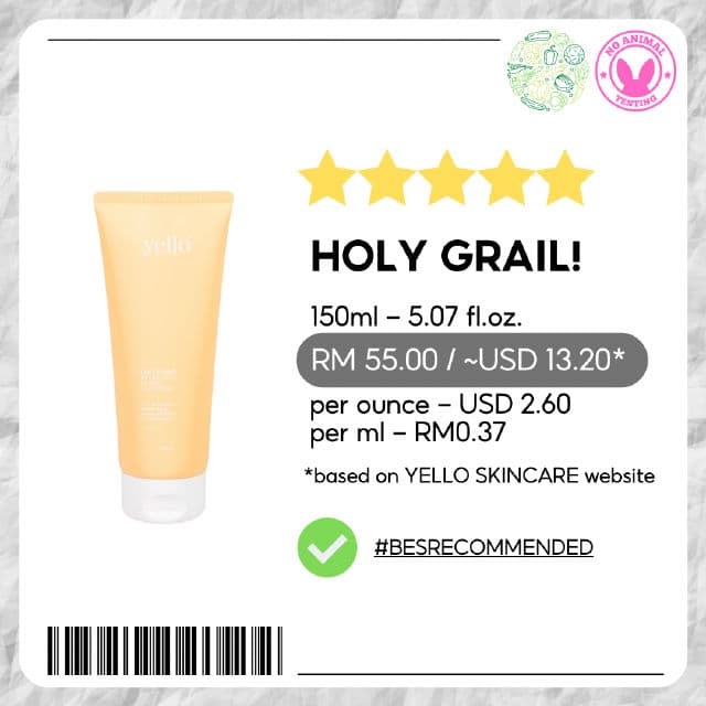 Yello Skincare Oatmino Refreshing Cream Cleanser review photo by skinwithbes
