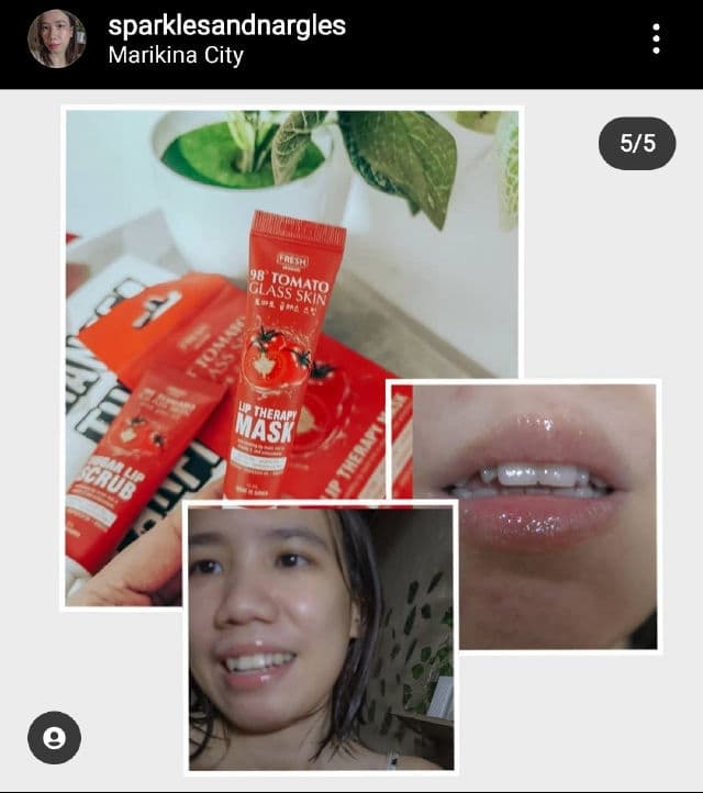 Fresh Skinlab 98% Tomato Glass Skin Lip Therapy Mask review photo by sparklesandnargles