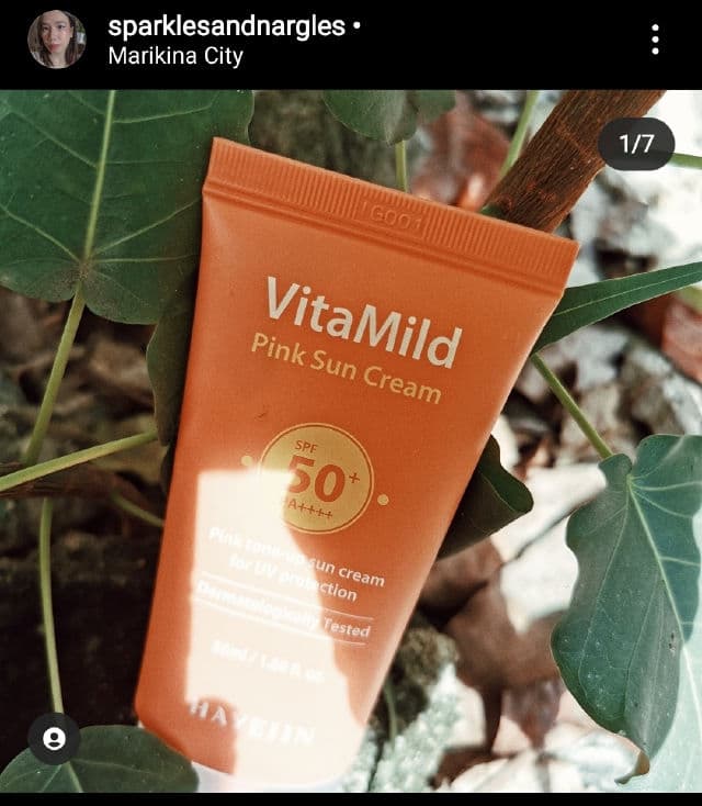 HAYEJIN VitaMild Pink Sun Cream SPF50+ PA++++ review photo by sparklesandnargles