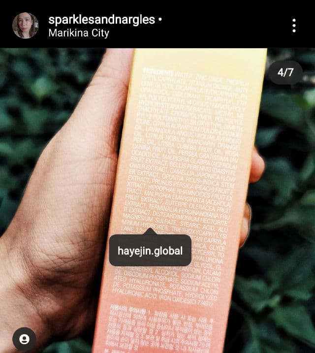 HAYEJIN VitaMild Pink Sun Cream SPF50+ PA++++ review photo by sparklesandnargles