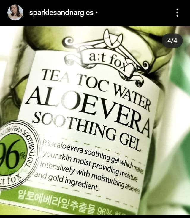 A;T Fox Tea Toc Water Aloe Vera Soothing Gel review photo by sparklesandnargles