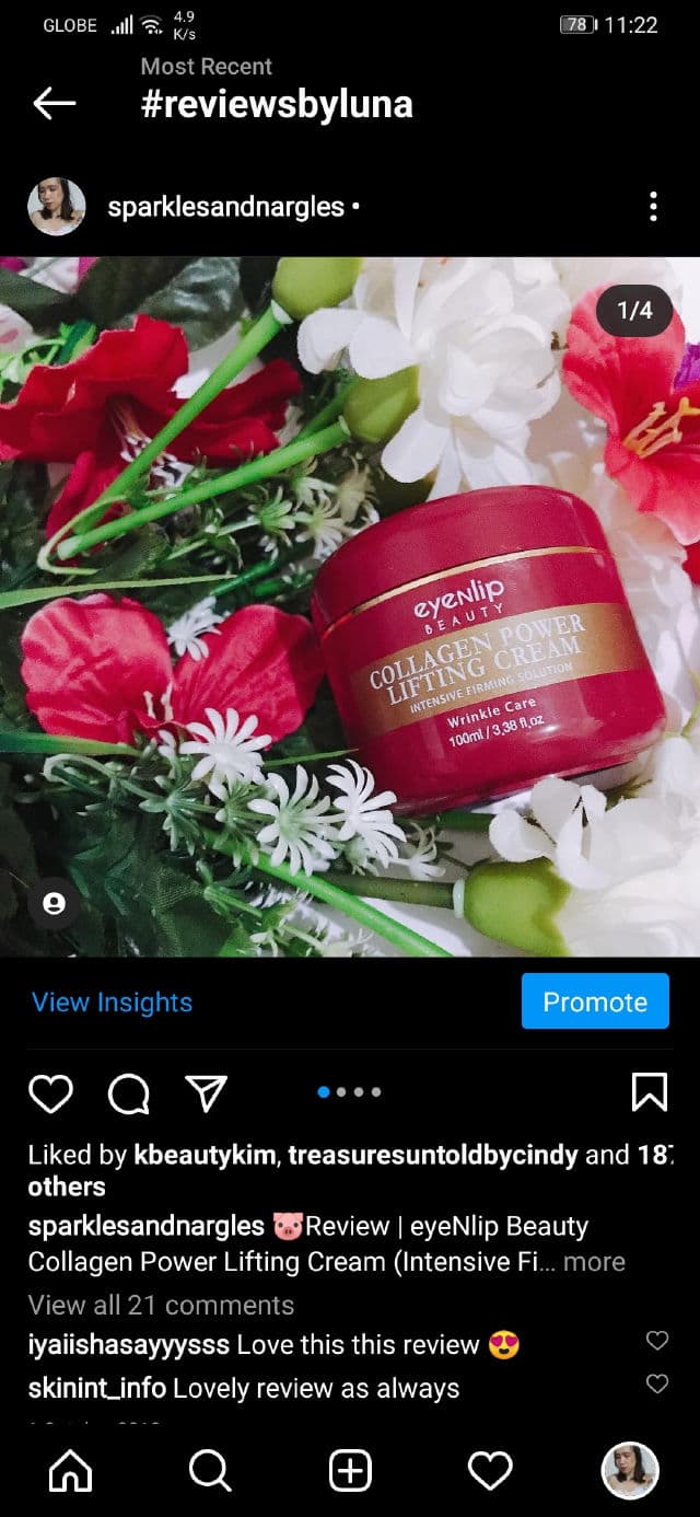 EYENLIP Collagen Power Lifting Cream review photo by sparklesandnargles