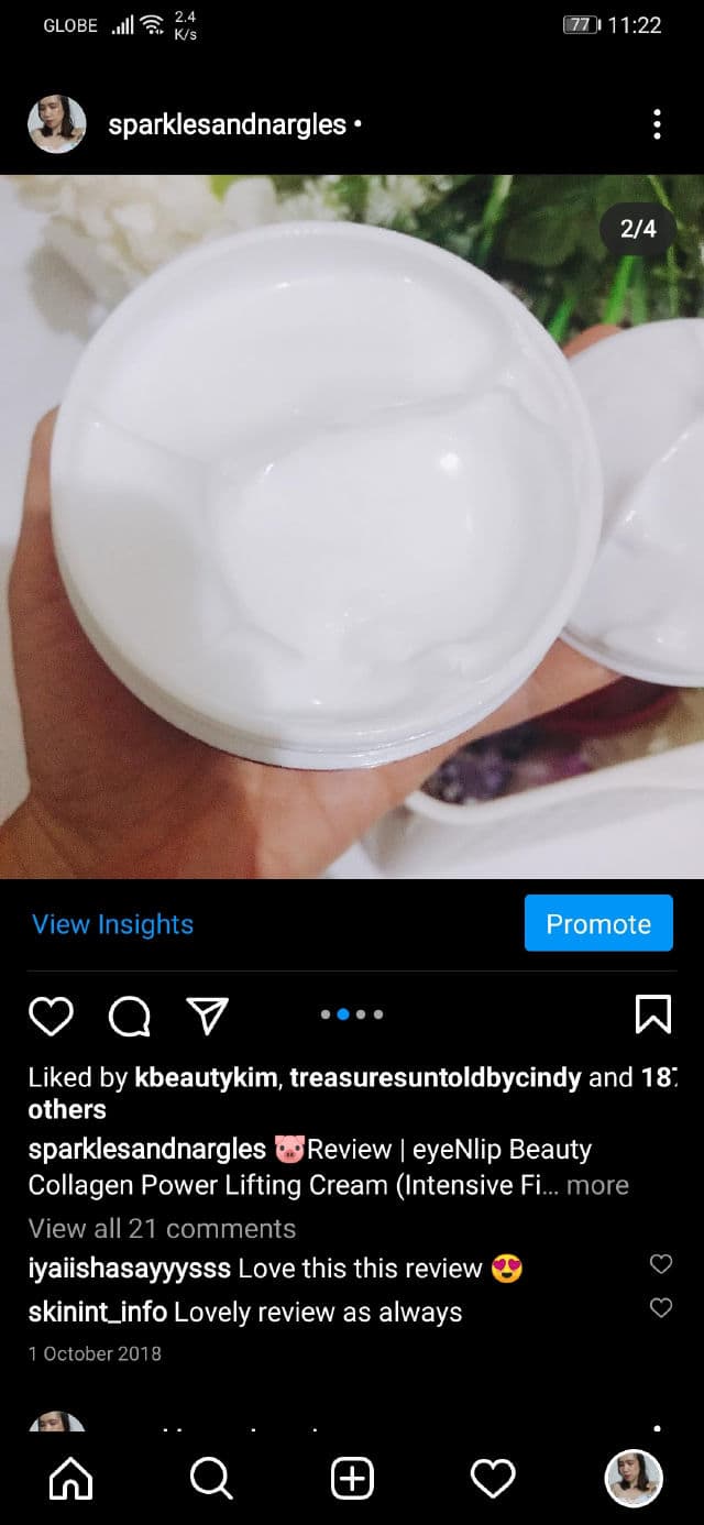 EYENLIP Collagen Power Lifting Cream review photo by sparklesandnargles