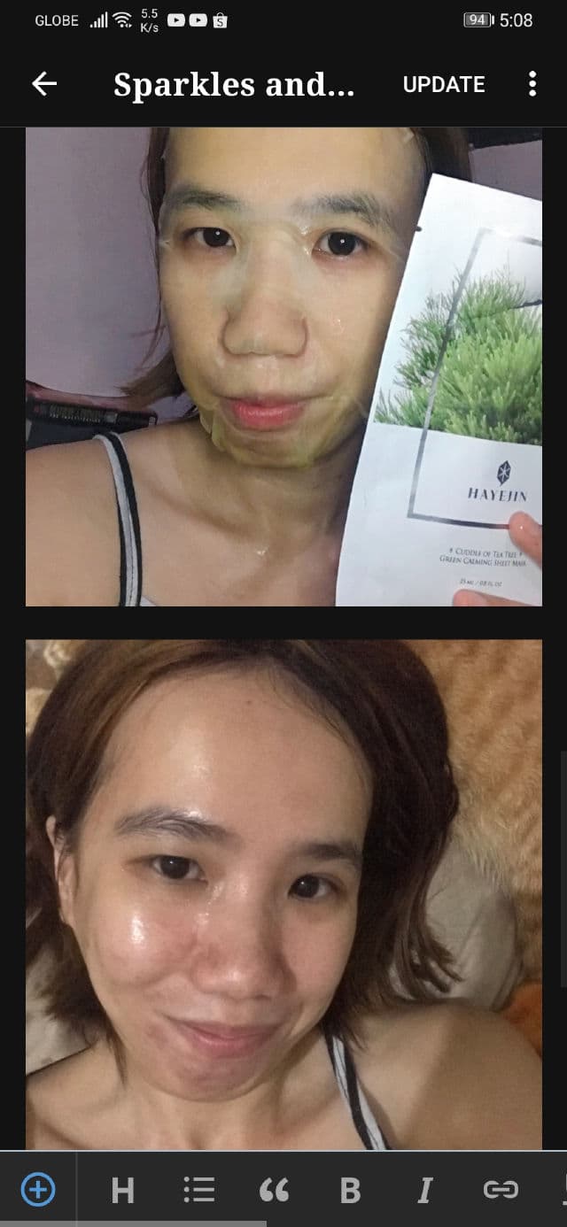 HAYEJIN Cuddle of Tea Tree Green Calming Sheet Mask review photo by sparklesandnargles