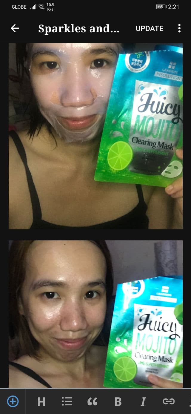 LEADERS Insolution Juicy Mojito Clearing Mask Lime & Peppermint review photo by sparklesandnargles