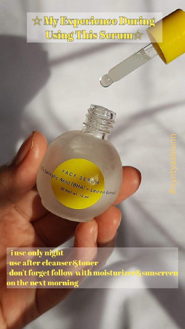 Dear Me Beauty 2% Salicylic Acid (BHA) + Lemon Extract Face Serum review photo by syntyaainunn