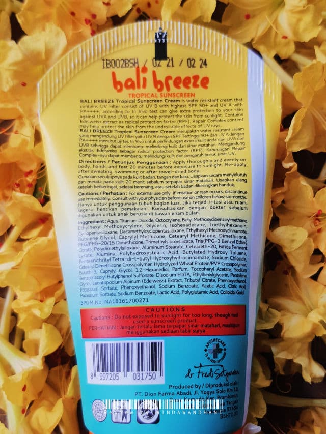 Bali Breeze Tropical Sunscreen SPF 50 PA++++ review photo by windawandhani