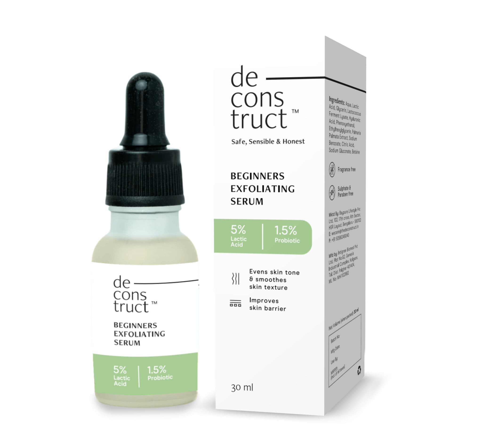 Beginners Exfoliating Serum - 5% Lactic Acid + 1.5% Probiotic