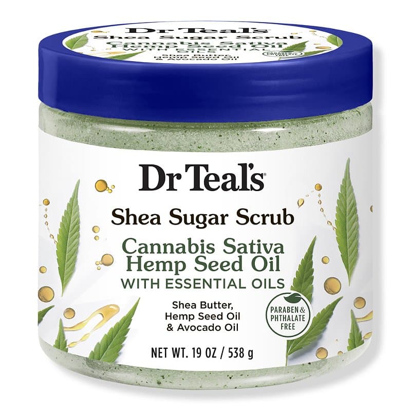Shea Sugar Body Scrub with Cannabis Sativa Hemp Seed Oil