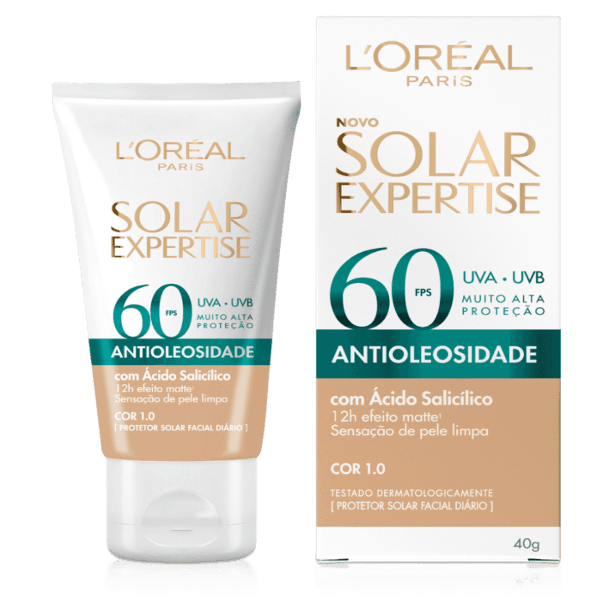 Protetor Solar Facial Expertise Antioleosidade FPS60 Com Cor
