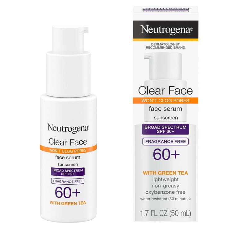Clear Face Serum Sunscreen with Green Tea Broad Spectrum SPF 60+ Fragrance Free