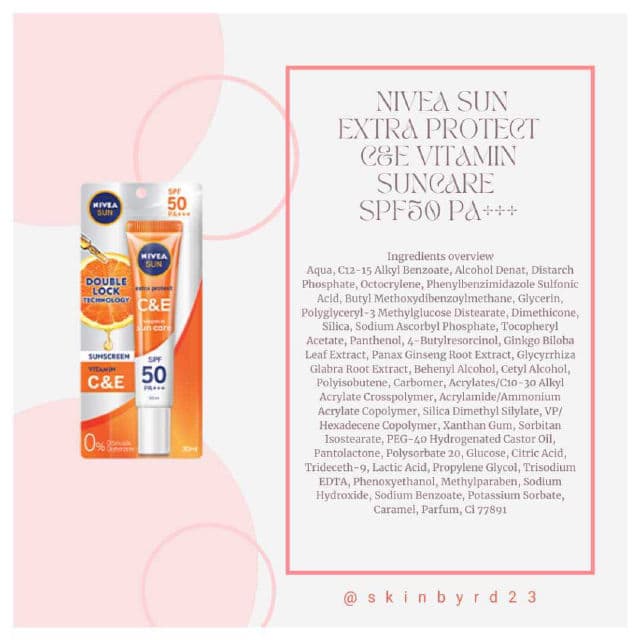 Nivea Sun Extra Protect C&E Vitamin Suncare SPF50 PA+++ review photo by Skinbyrd