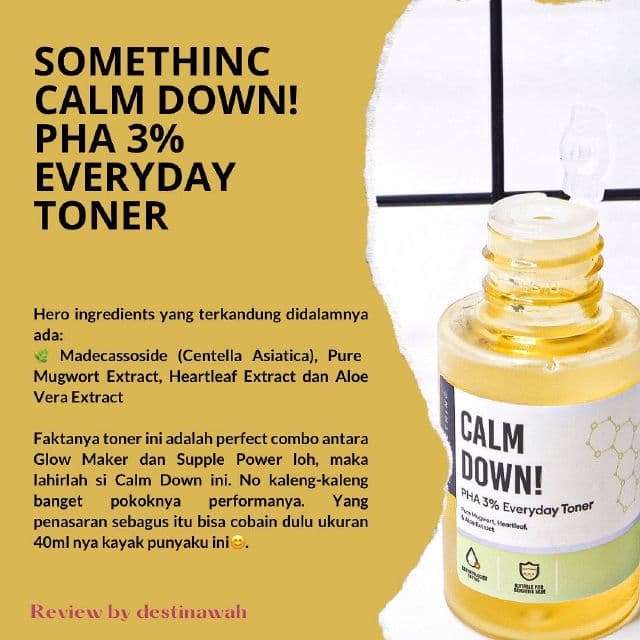 Somethinc Calm Down! PHA 3% Everyday Toner review photo by Destinawah