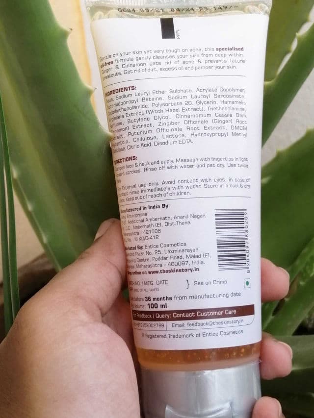 The Skin Story Ginger & Cinnamon Face Wash review photo by callistataylor