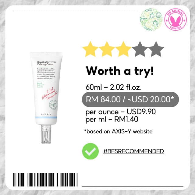 AXIS-Y Heartleaf My Type Calming Cream review photo by skinwithbes