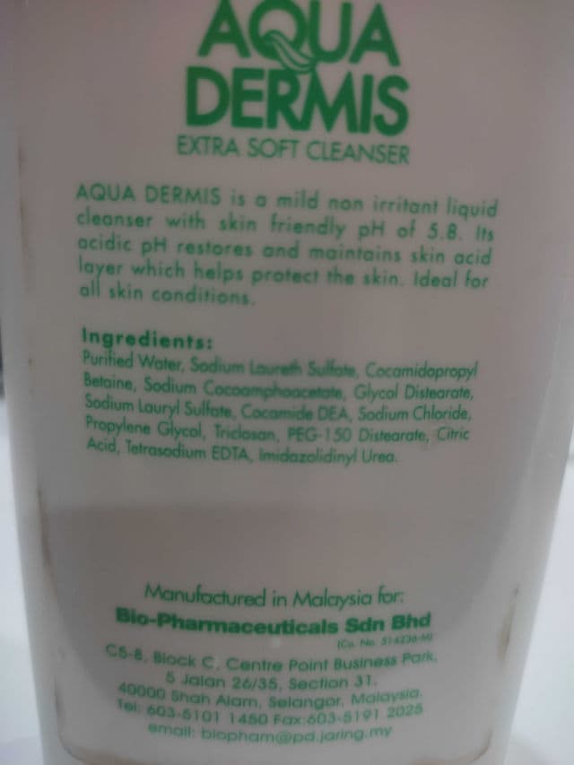 Aqua Dermis Extra Soft Cleanser review photo by zulaikhaaisya