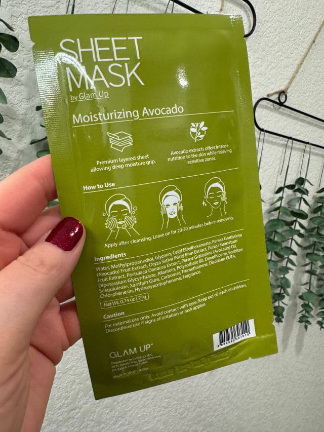 Glam Up Moisturizing Avocado Sheet Mask review photo by DanielleSkin27
