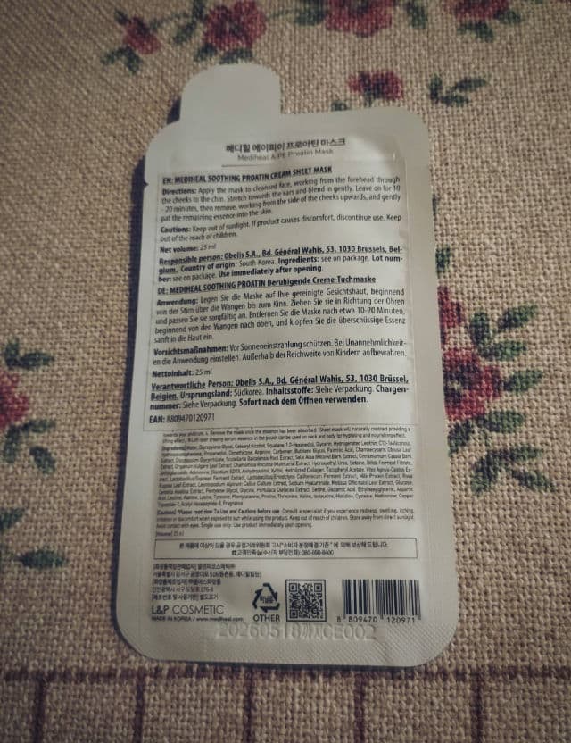 MEDIHEAL A:PE Proatin Mask review photo by PickyMickys