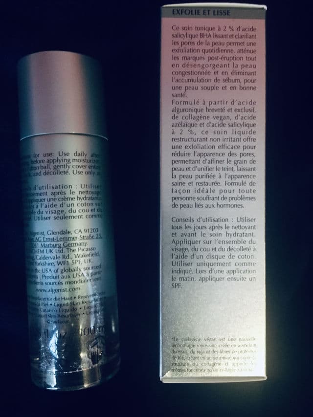 Algenist Genius Liquid Skin Resurfacing 2% BHA Toner review photo by moonlite
