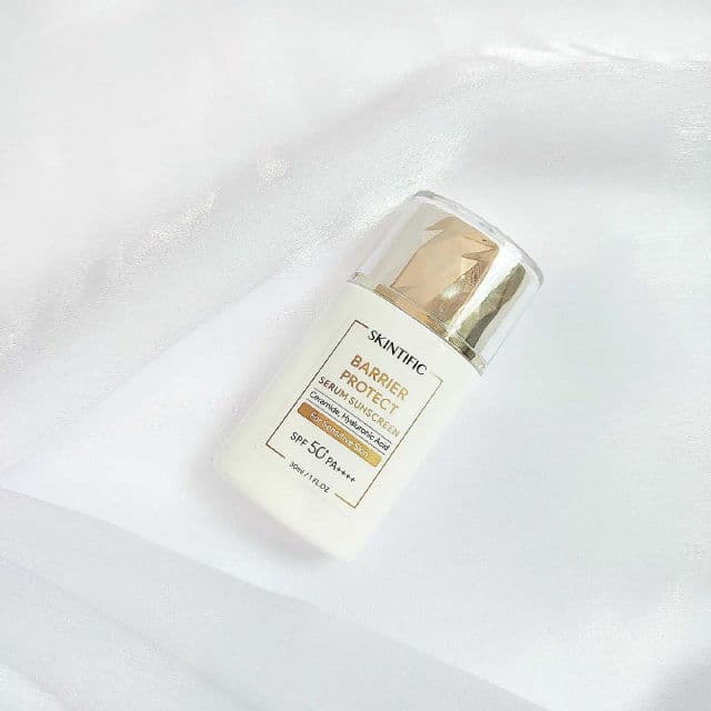 Skintific Barrier Protect Sunscreen SPF50 PA++++ review photo by skincaregrh