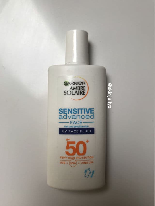 Garnier Ambre Solaire Sensitive Expert + UV Protection Fluid with Hyaluronic Acid SPF 50 review photo by skinjellyz