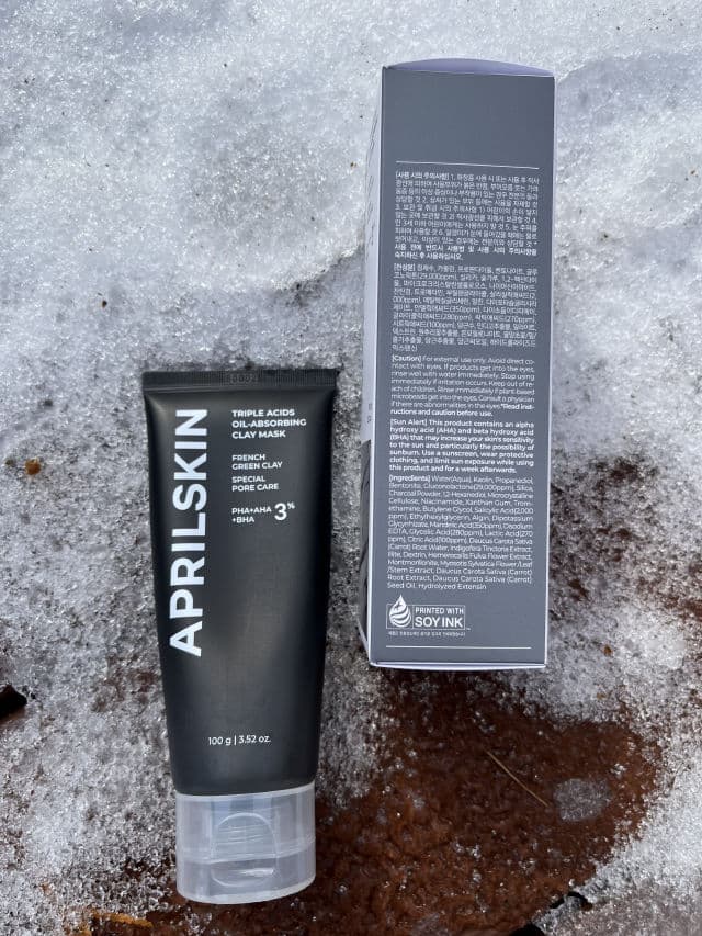 APRIL SKIN Triple Acids Oil Absorbing Clay Mask review photo by ReeneeReviews