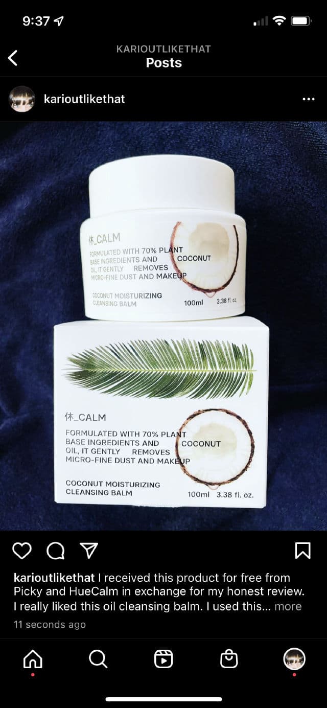 Hue Calm Coconut Moisturizing Cleansing Balm review photo by KariW