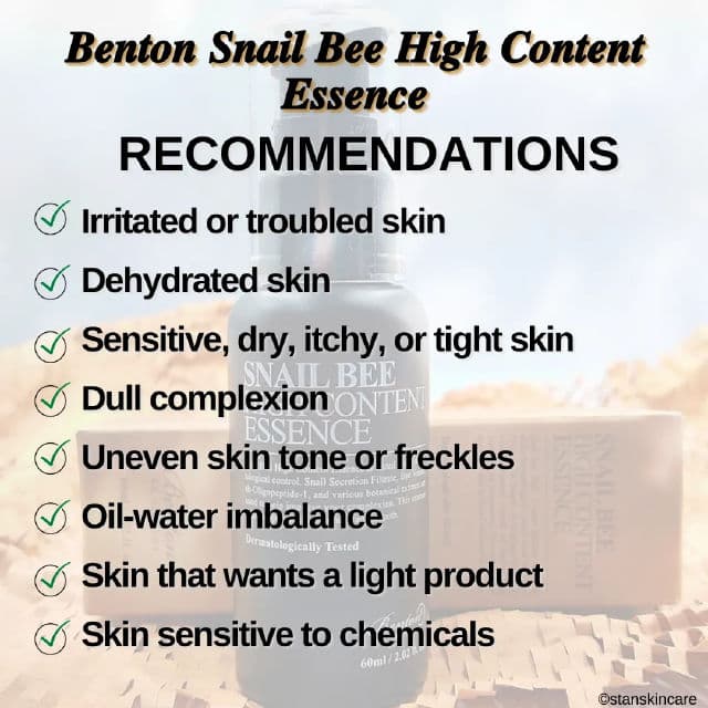 BENTON Snail Bee High Content Essence review photo by stanskincare