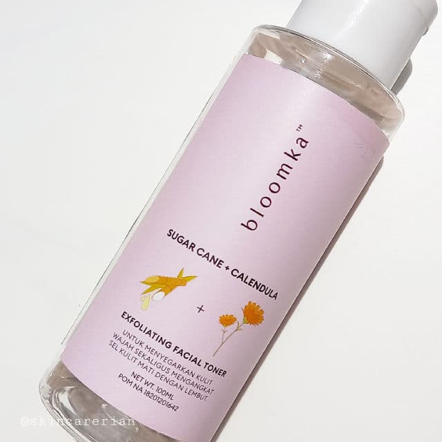 Bloomka Sugar Cane + Calendula Exfoliating Facial Toner review photo by Skincarerian
